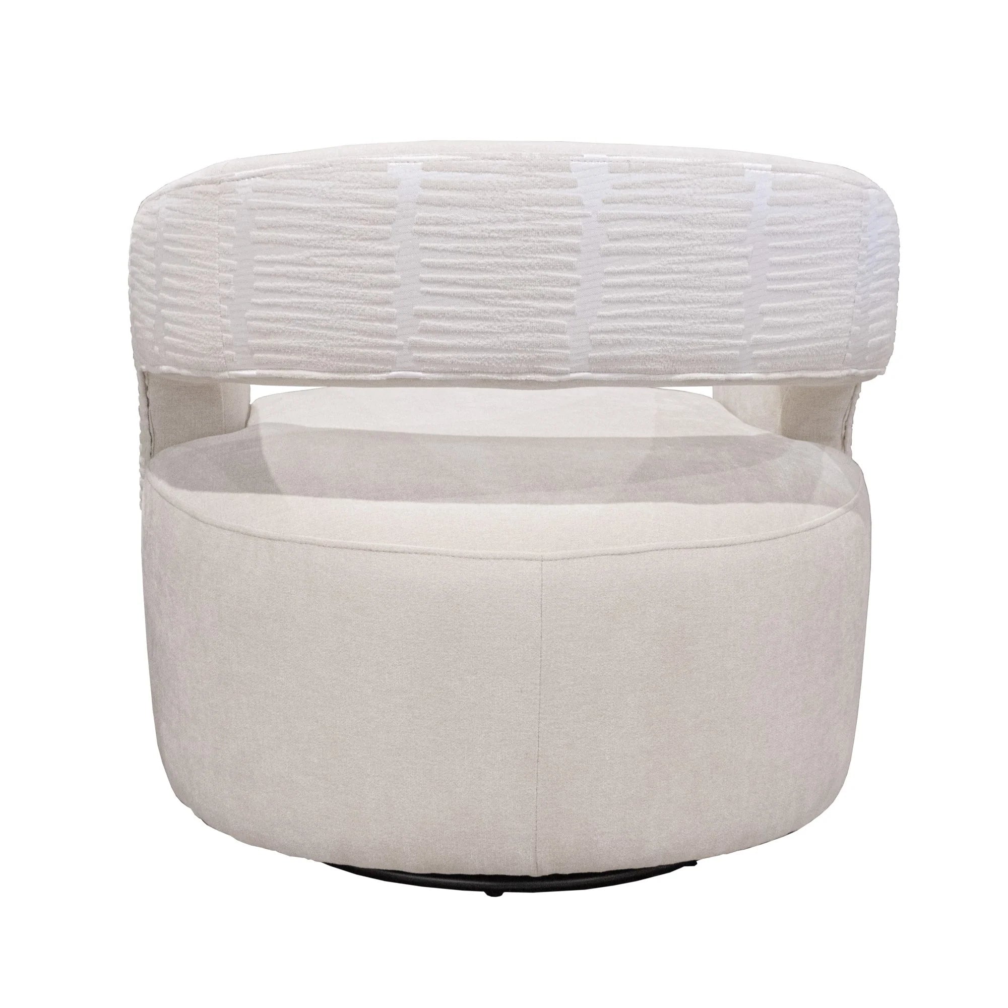 Oxford Open Back Accent Swivel Chair - Ivory
