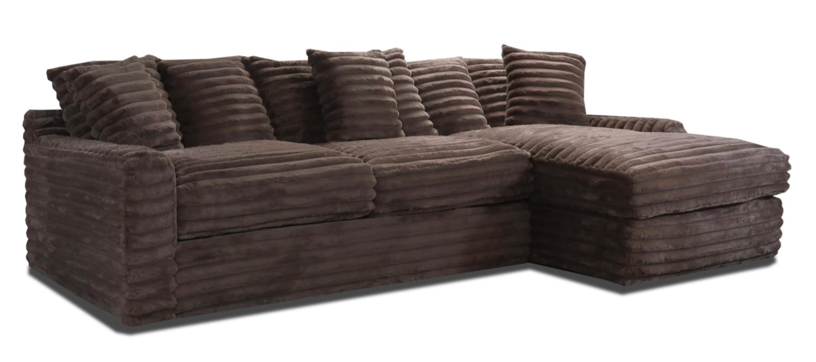 Julia Chocolate Brown Corduroy 2 Piece Sectional