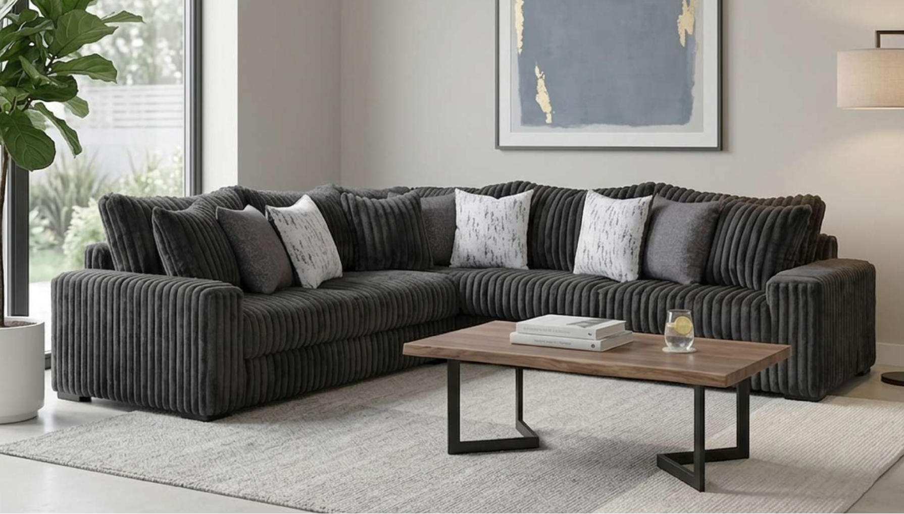 Wesley Corduroy Sectional Sofa