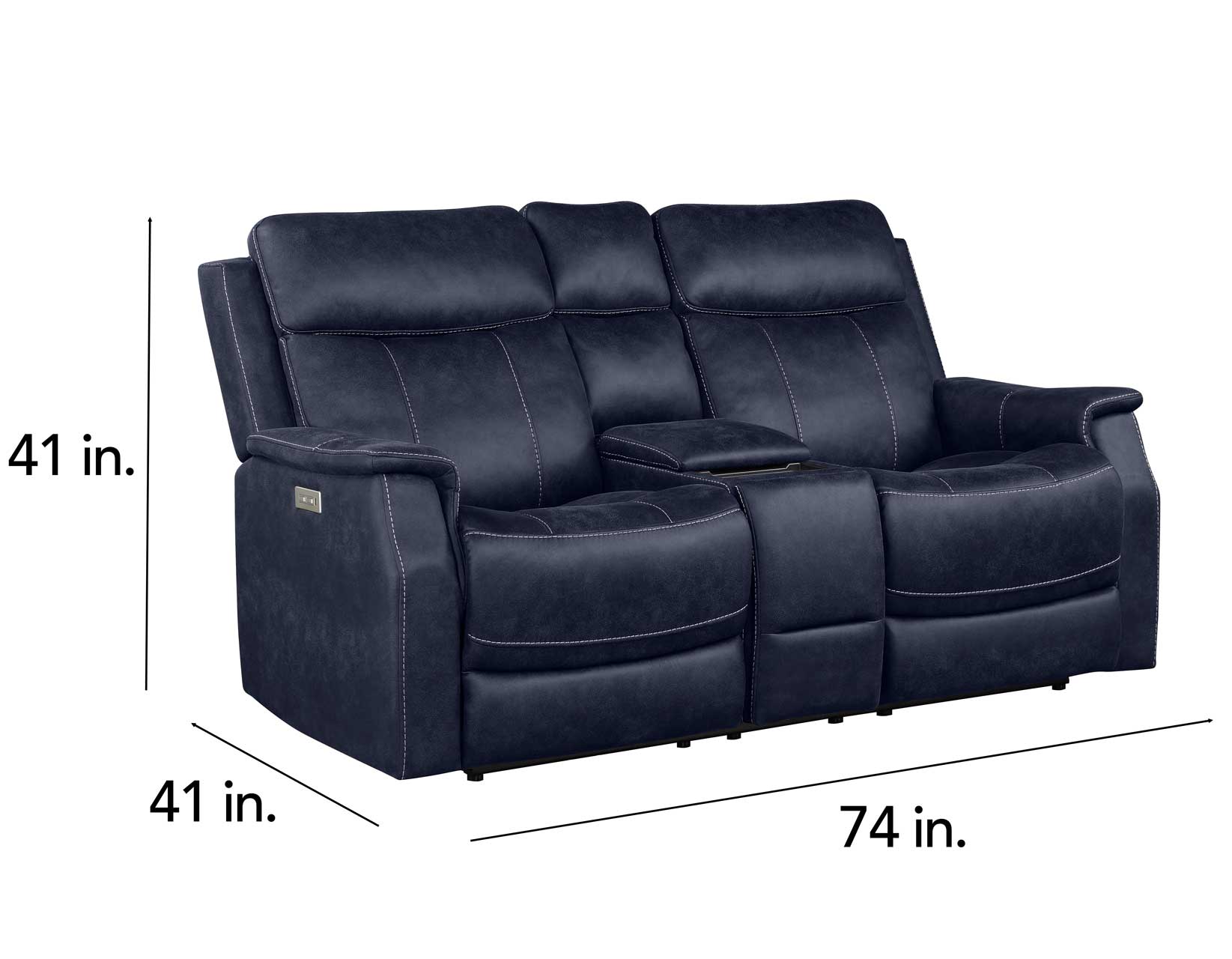 Valencia 2-Piece Dual-Power Ocean Blue Reclining Set (Sofa, Loveseat)