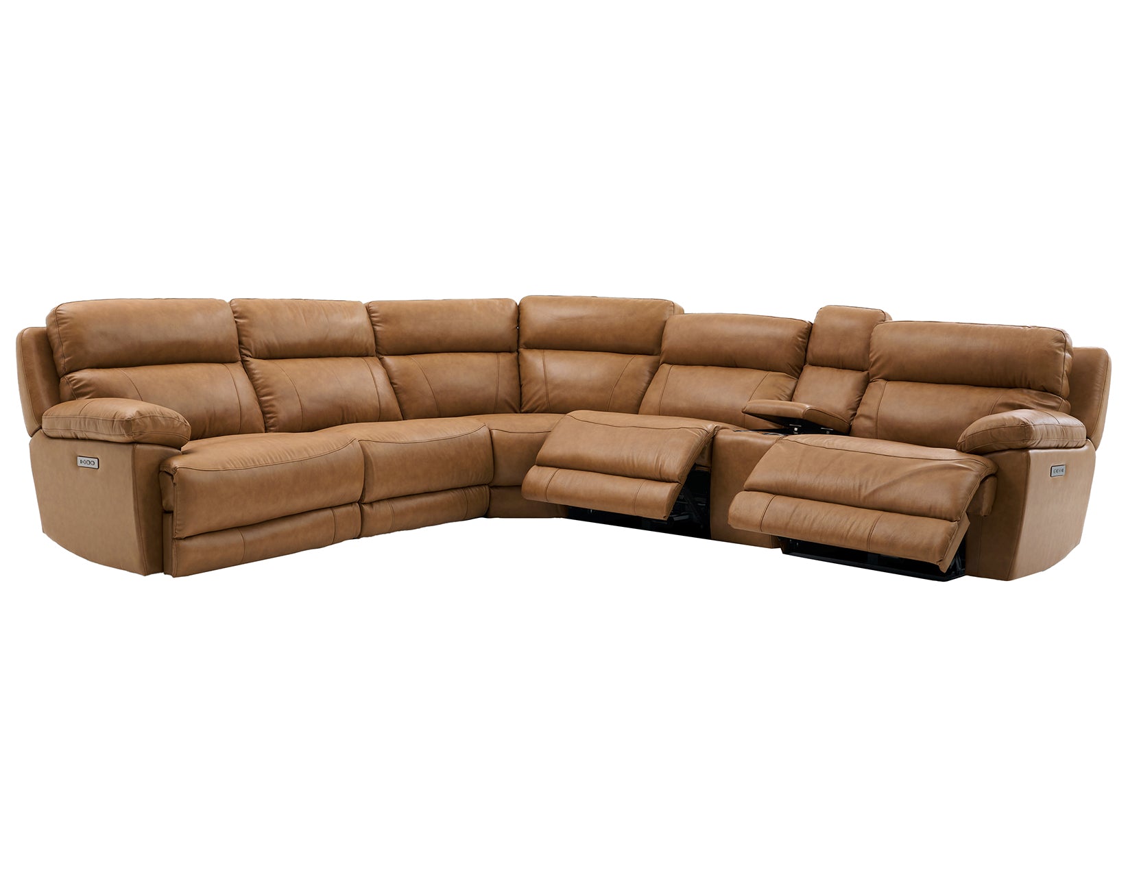 Gatlin Dual-Power Leather 6-Piece Modular Reclining Sectional