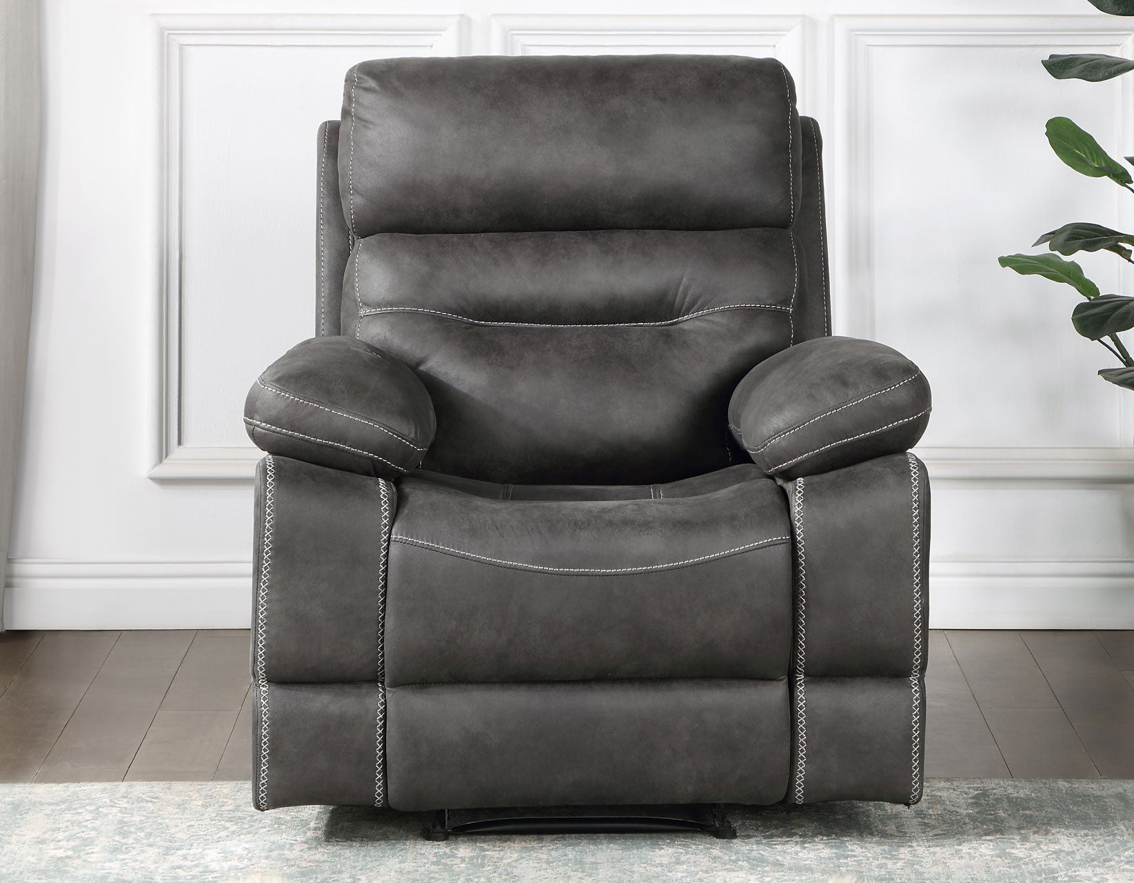 Katrine 3-Piece Manual Motion Set, Charcoal (Sofa, Loveseat & Chair)