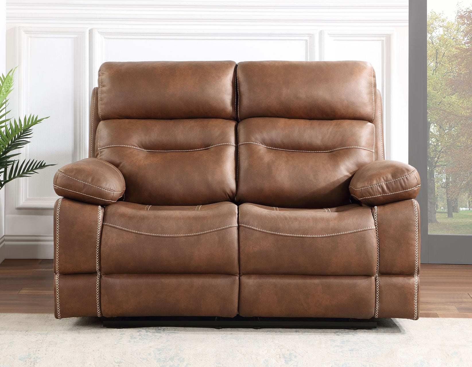 Katrine 3-Piece Manual Motion Set, Brown (Sofa, Loveseat & Chair)