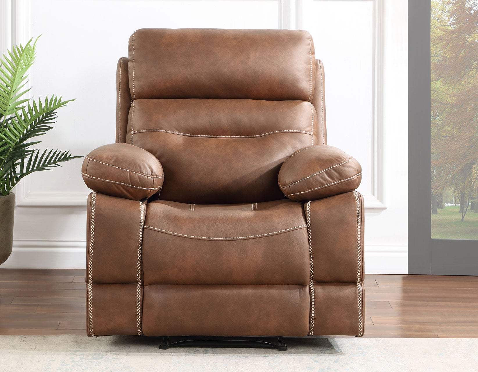 Katrine 3-Piece Manual Motion Set, Brown (Sofa, Loveseat & Chair)