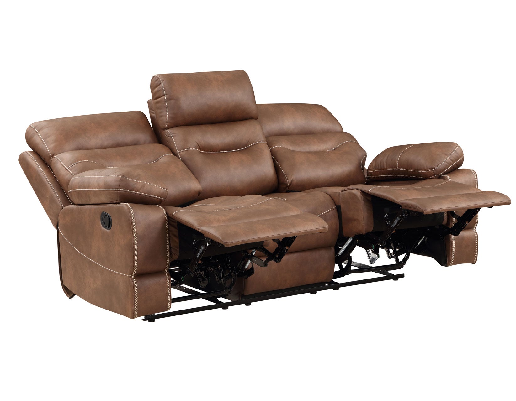 Katrine 3-Piece Manual Motion Set, Brown (Sofa, Loveseat & Chair)