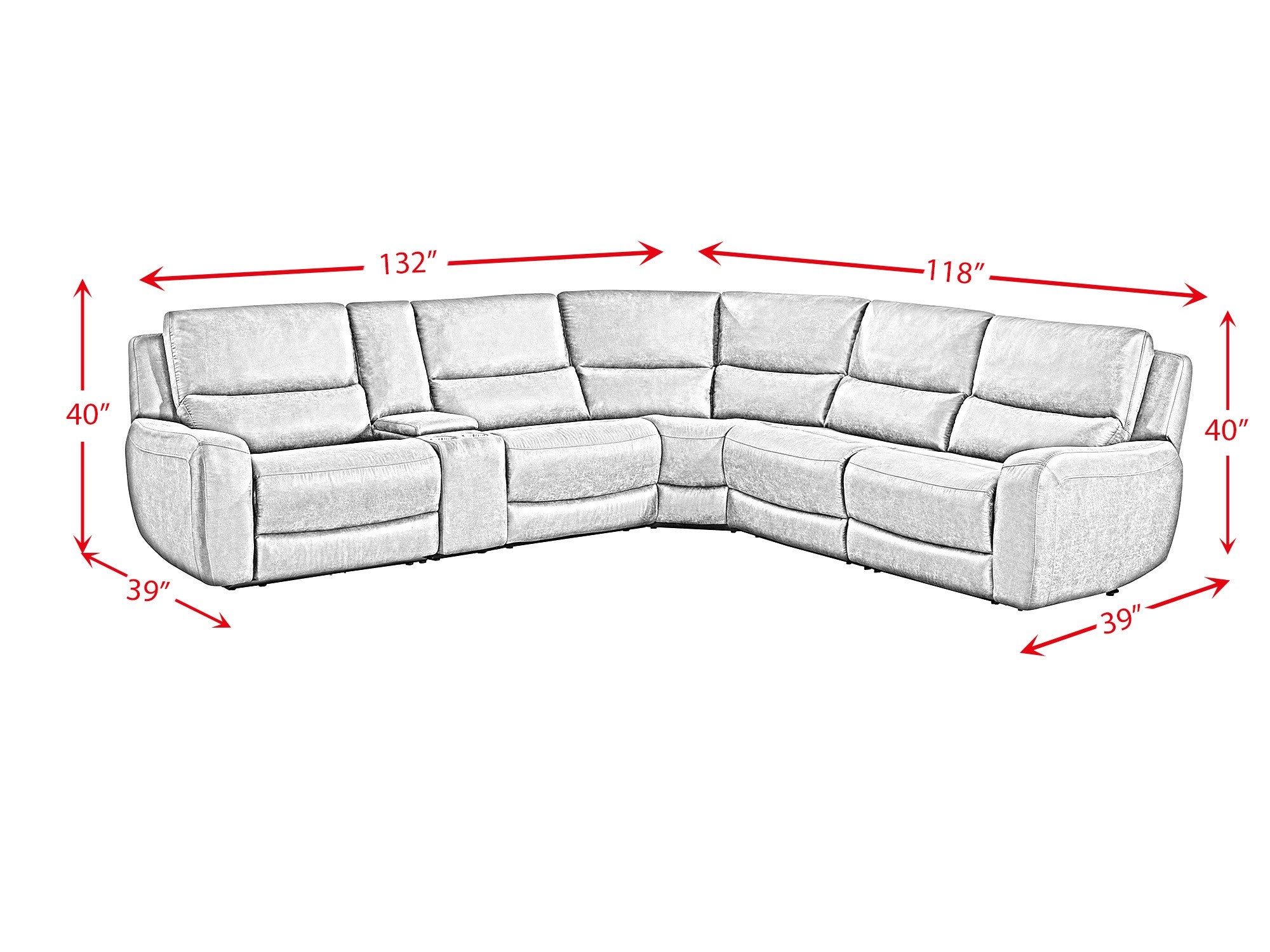 Saber 6pc Modular Power Reclining Sectional Sofa