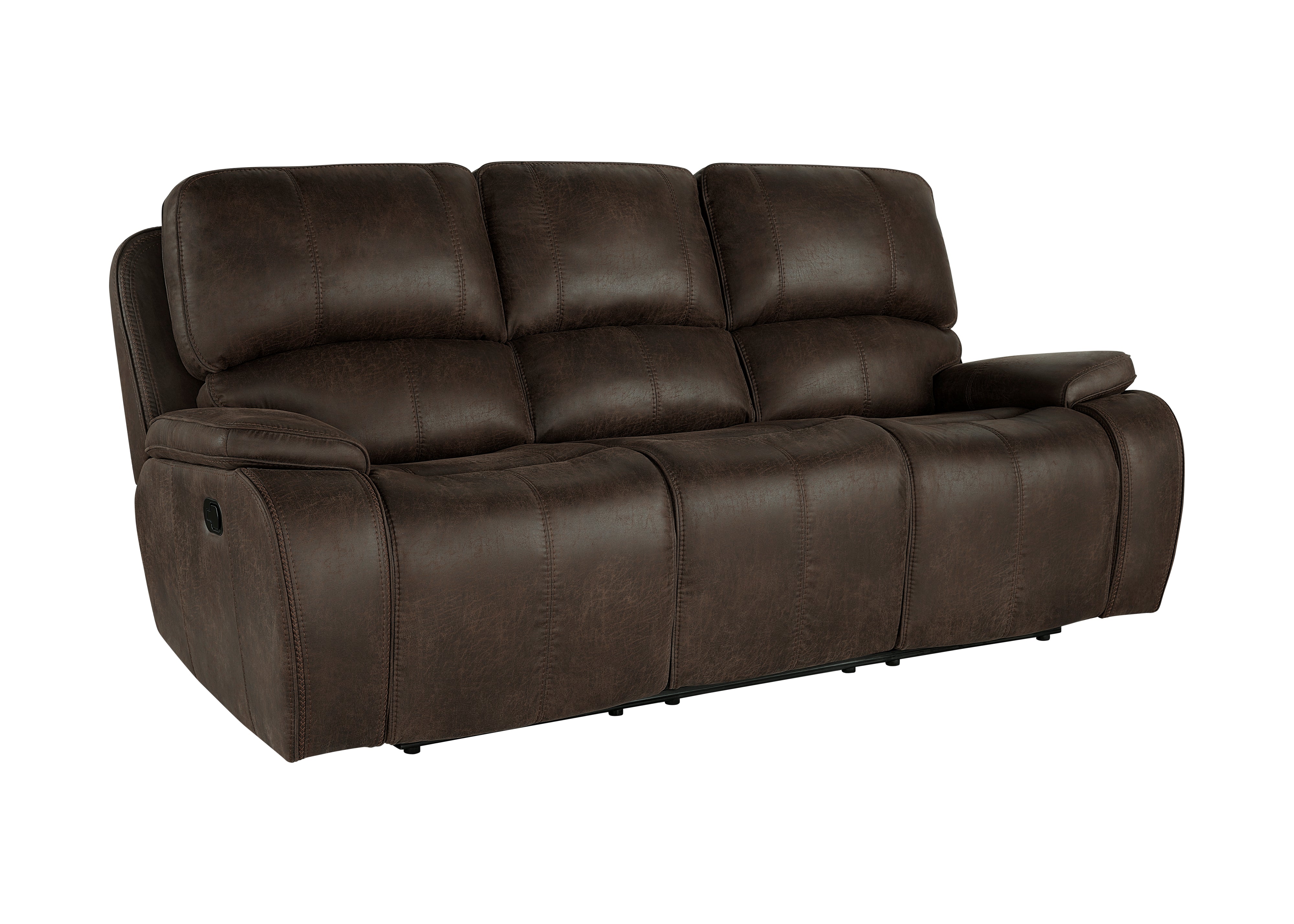 Brookings Manual Reclining Sofa and Loveseat Set, Brown Microfiber