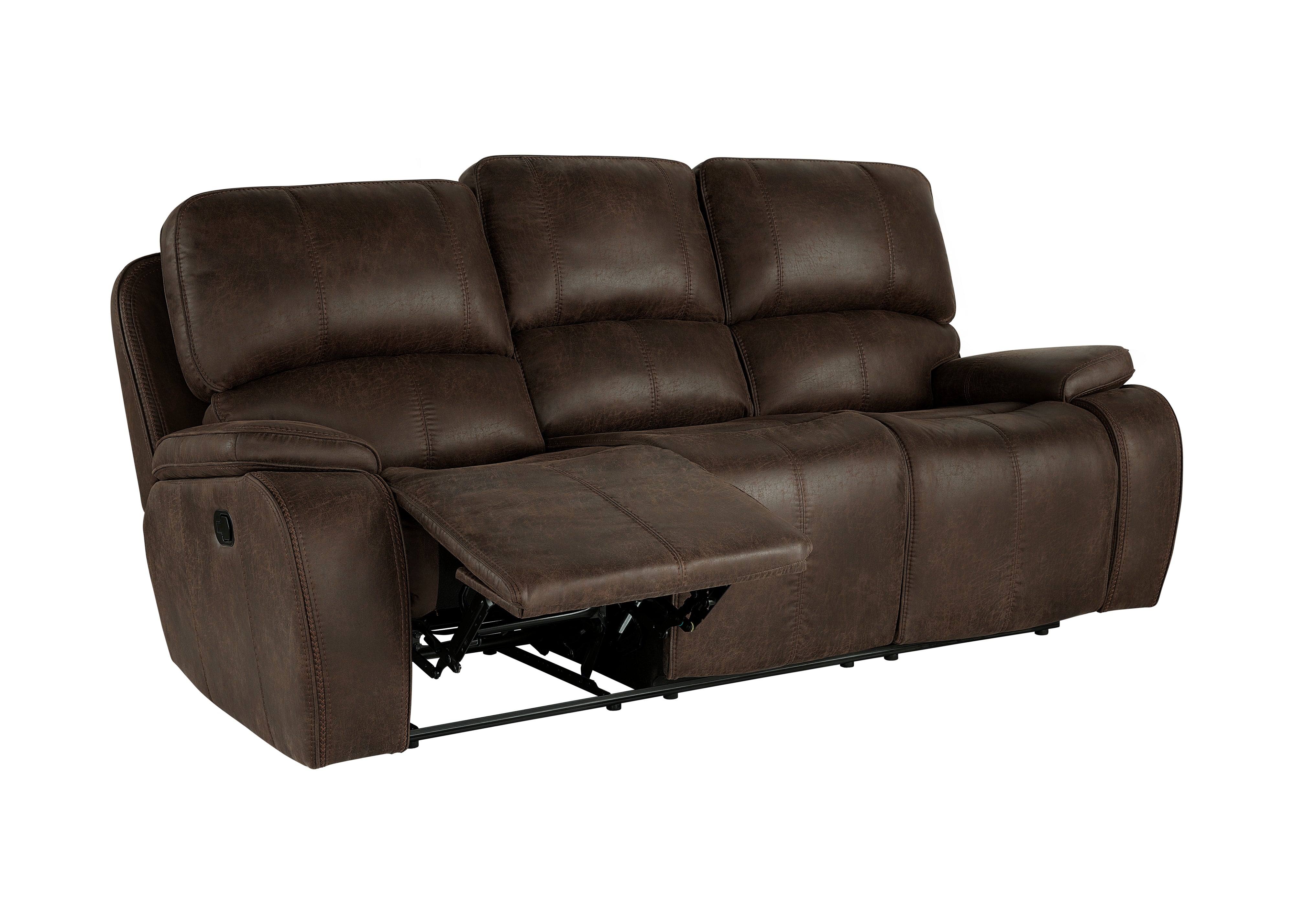 Brookings Manual Reclining Sofa and Loveseat Set, Brown Microfiber