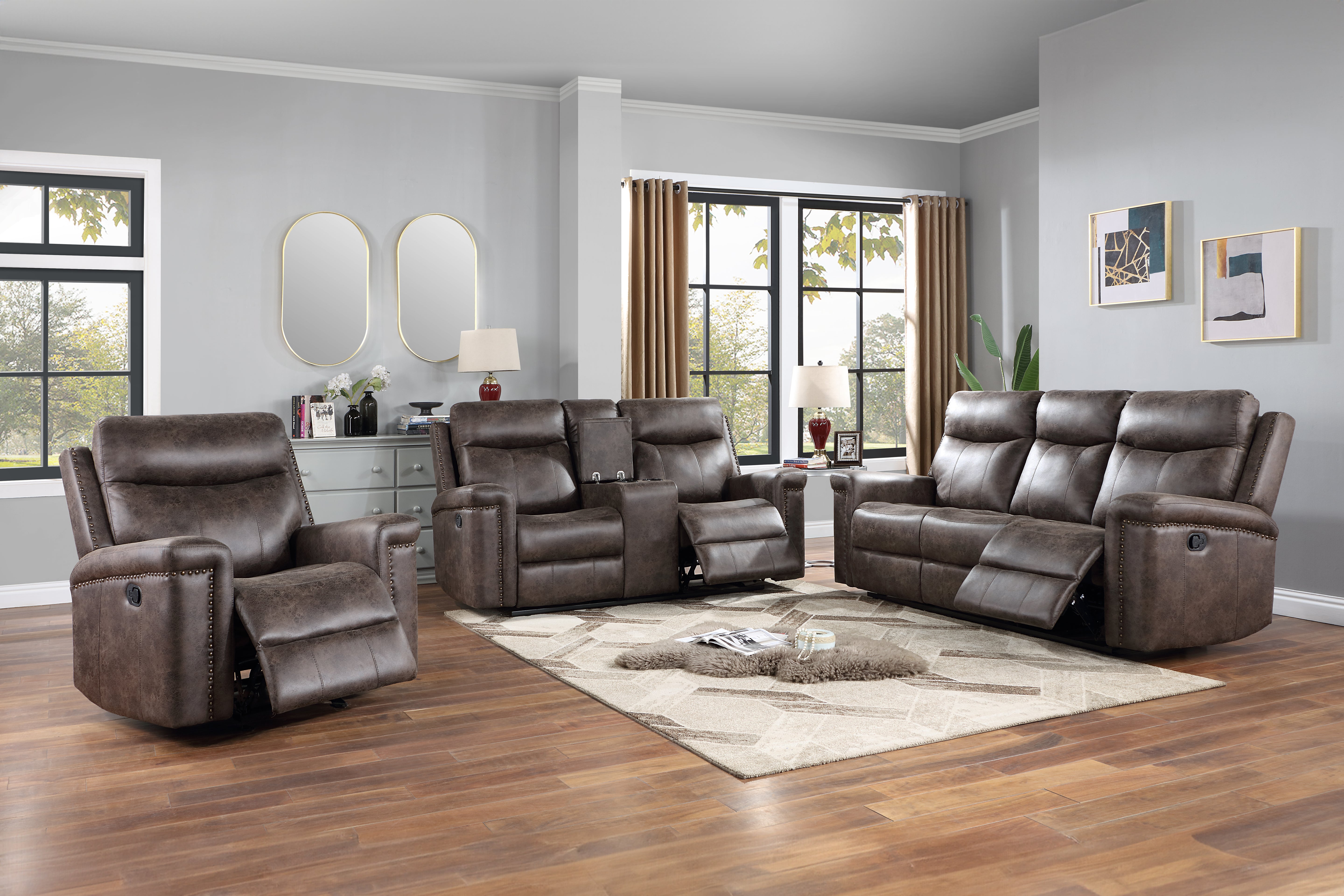 Quade Manual Reclining Sofa and Loveseat Set