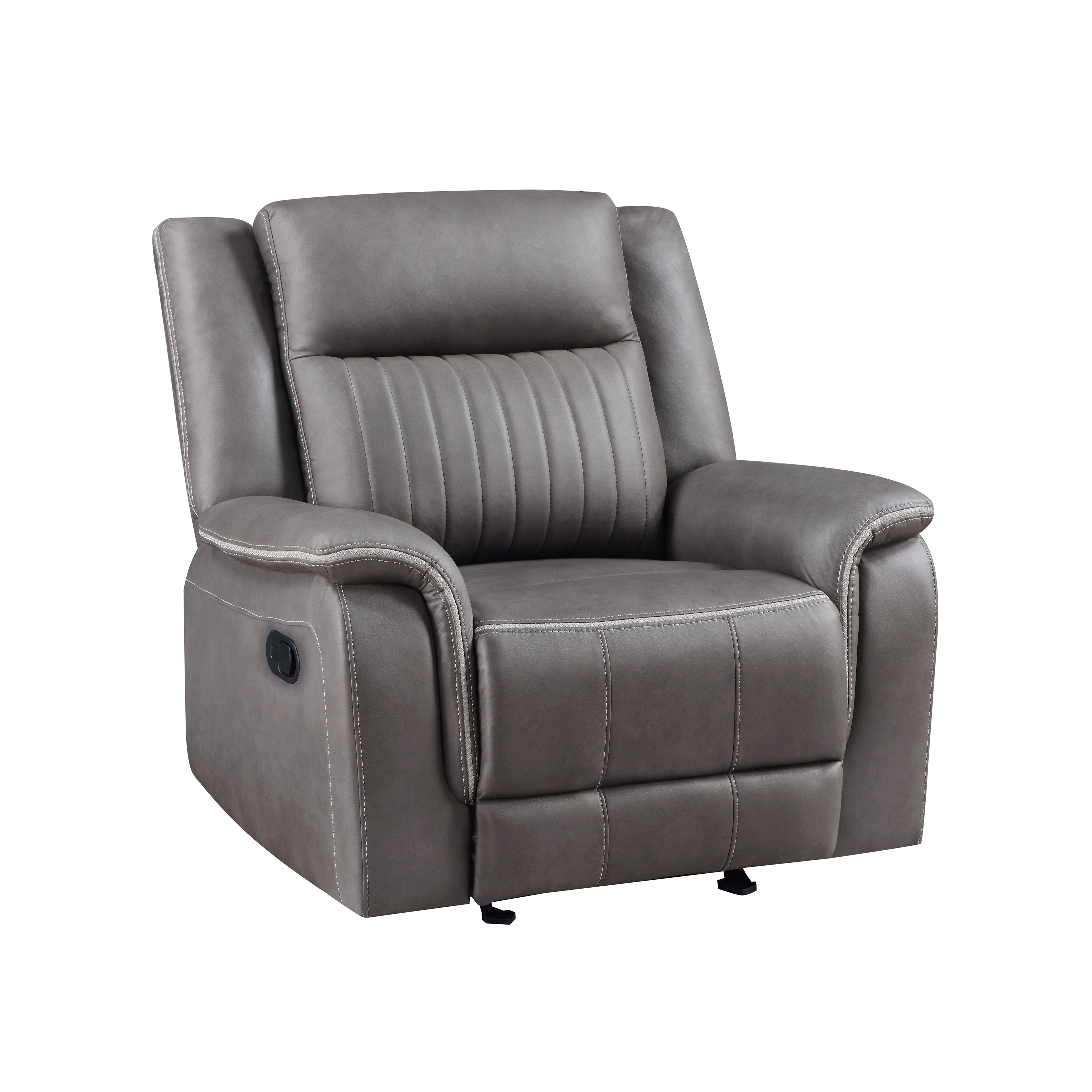 Eclipse Charcoal Glider Recliner, Gray Microfiber