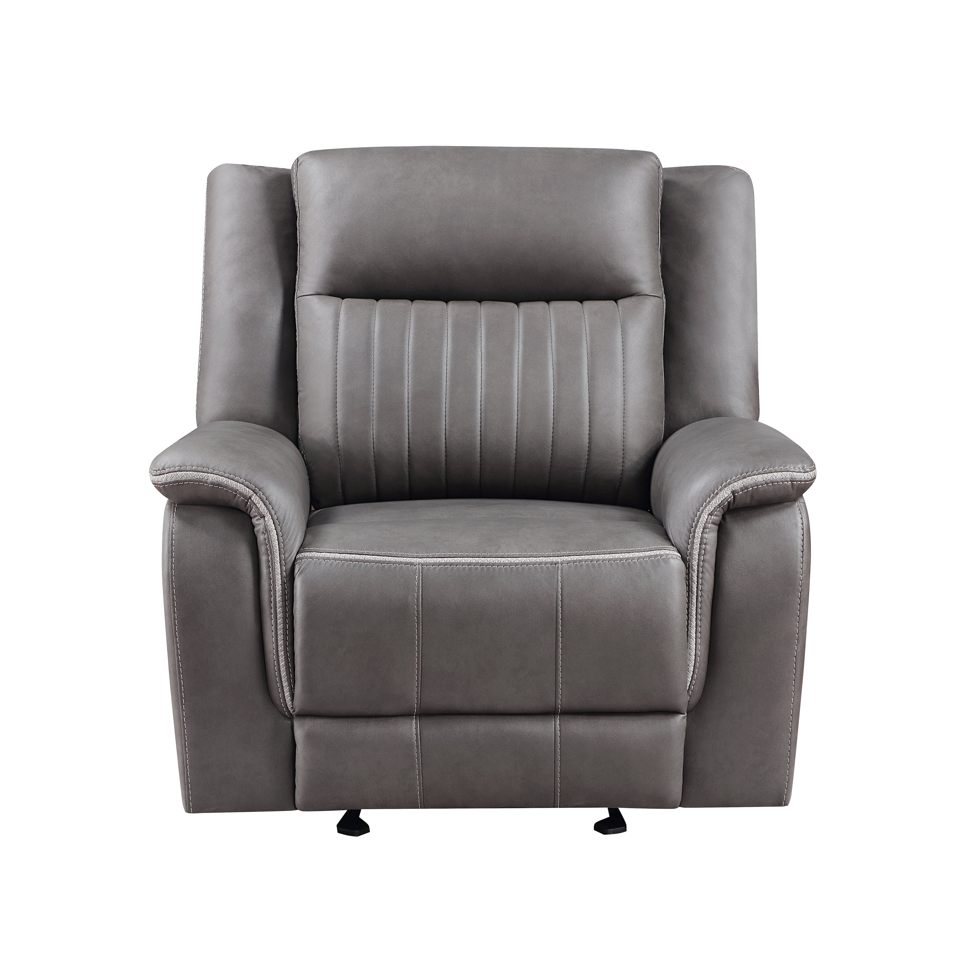Eclipse Charcoal Glider Recliner, Gray Microfiber