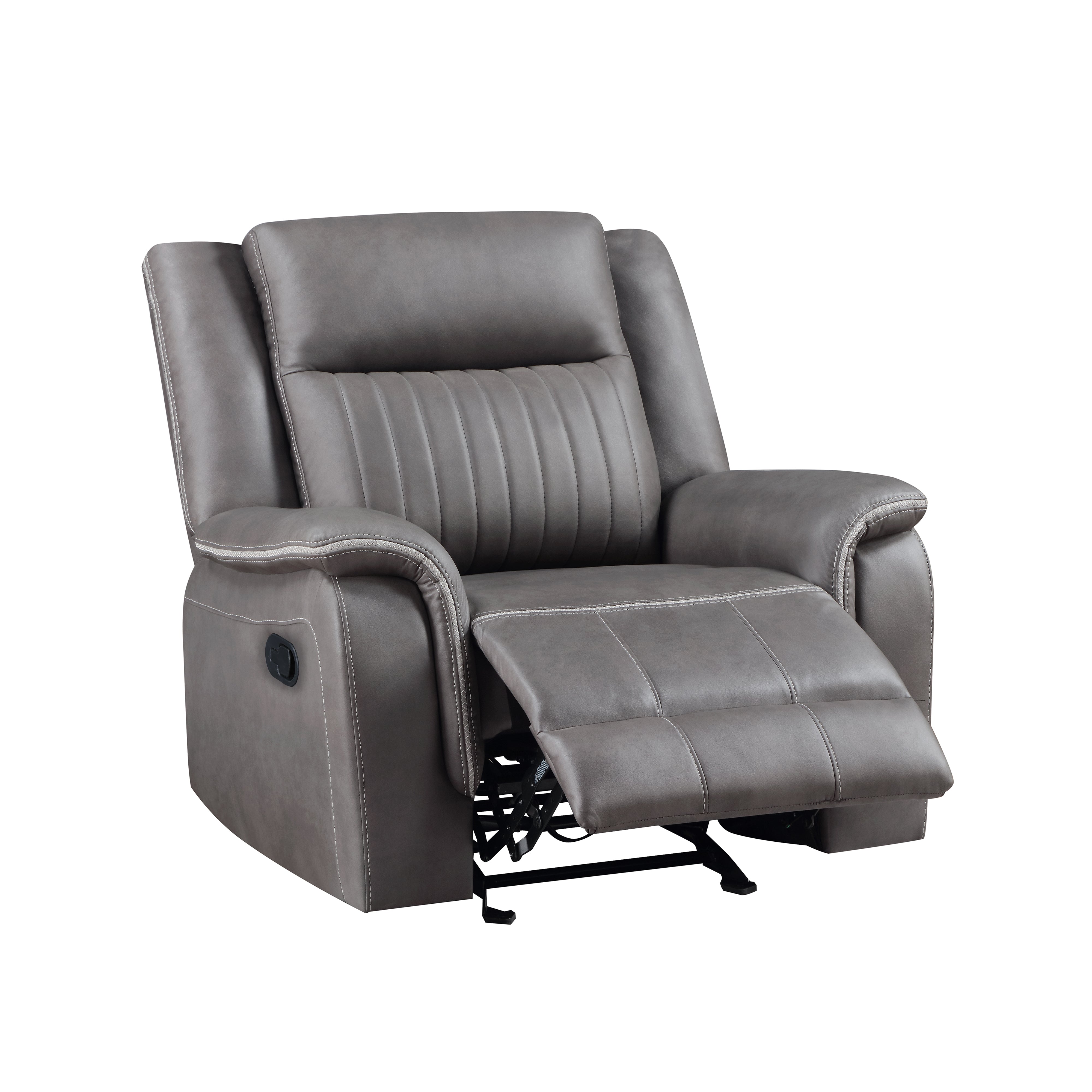 Eclipse Charcoal Glider Recliner, Gray Microfiber