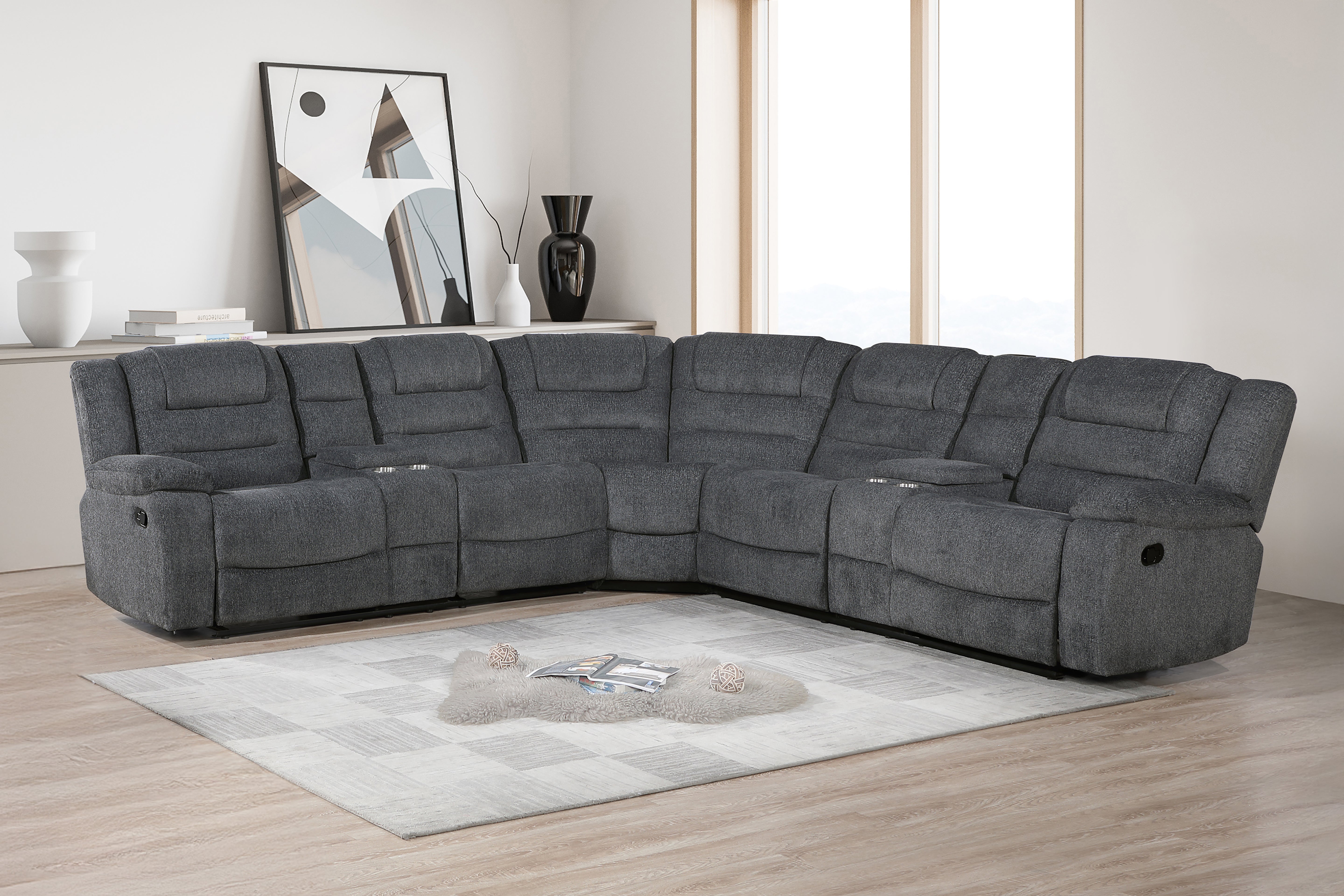 Redondo 3pc Manual Reclining Sectional Sofa