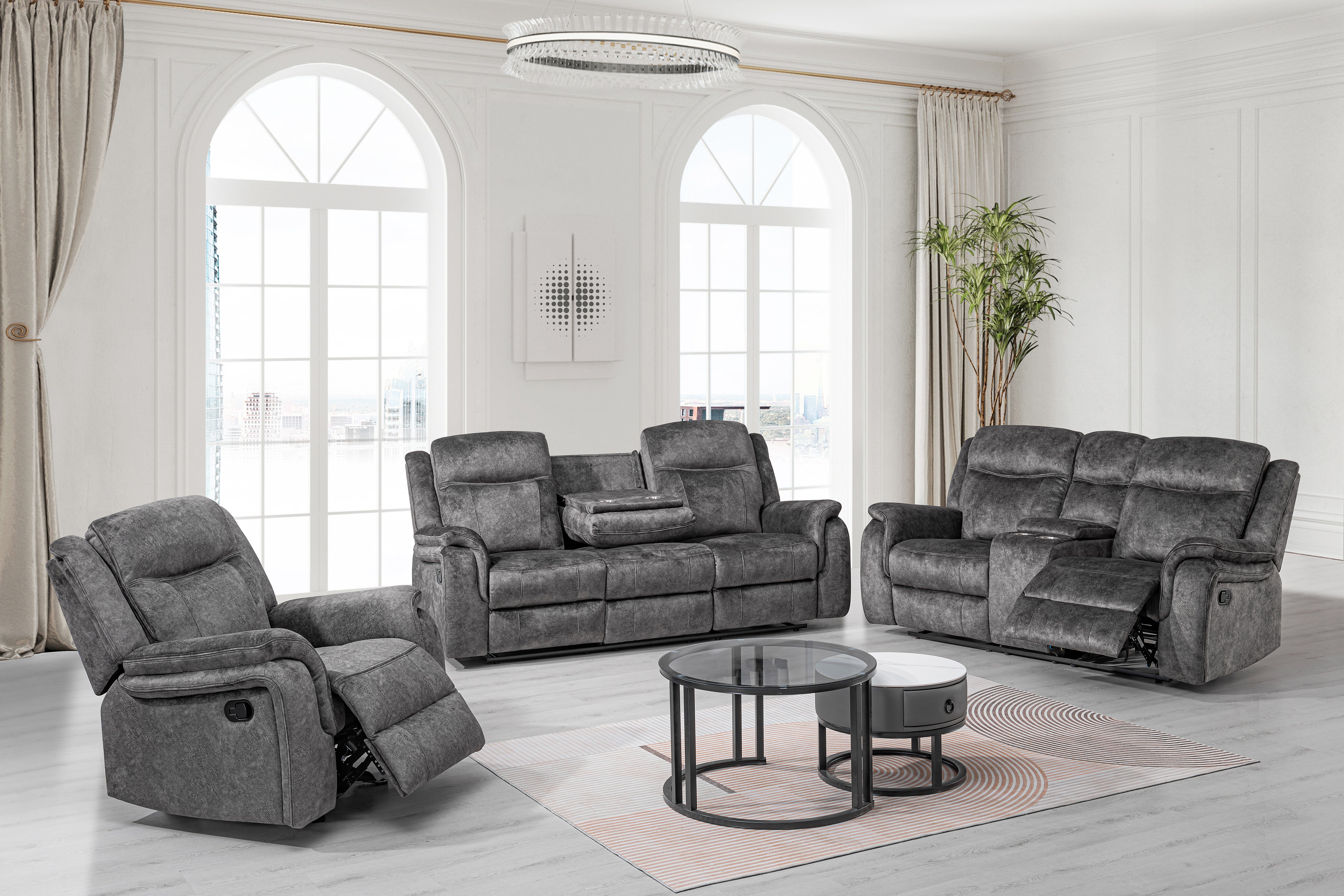 Park City Manual Reclining Sofa and Loveseat Set