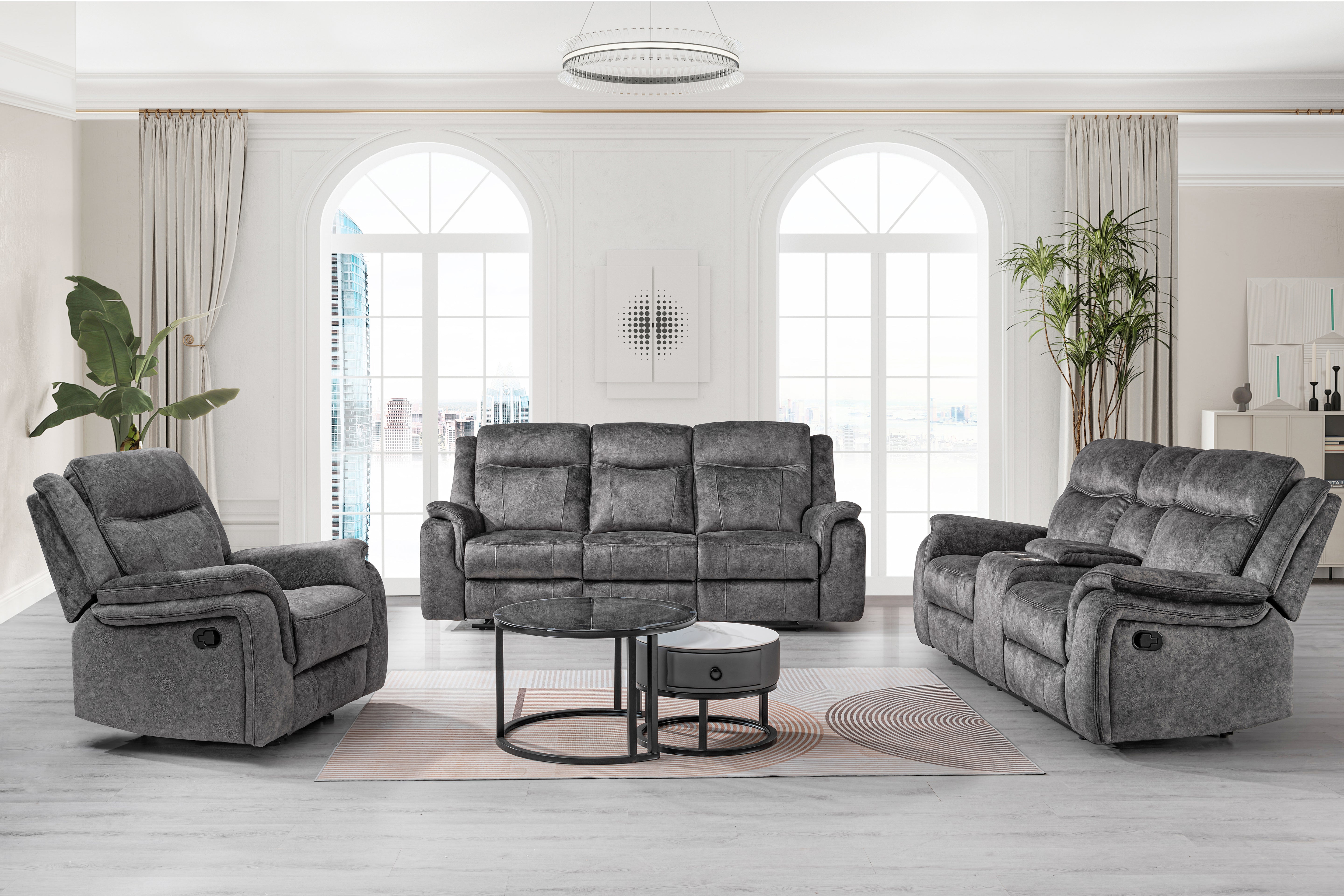 Park City Manual Reclining Sofa and Loveseat Set