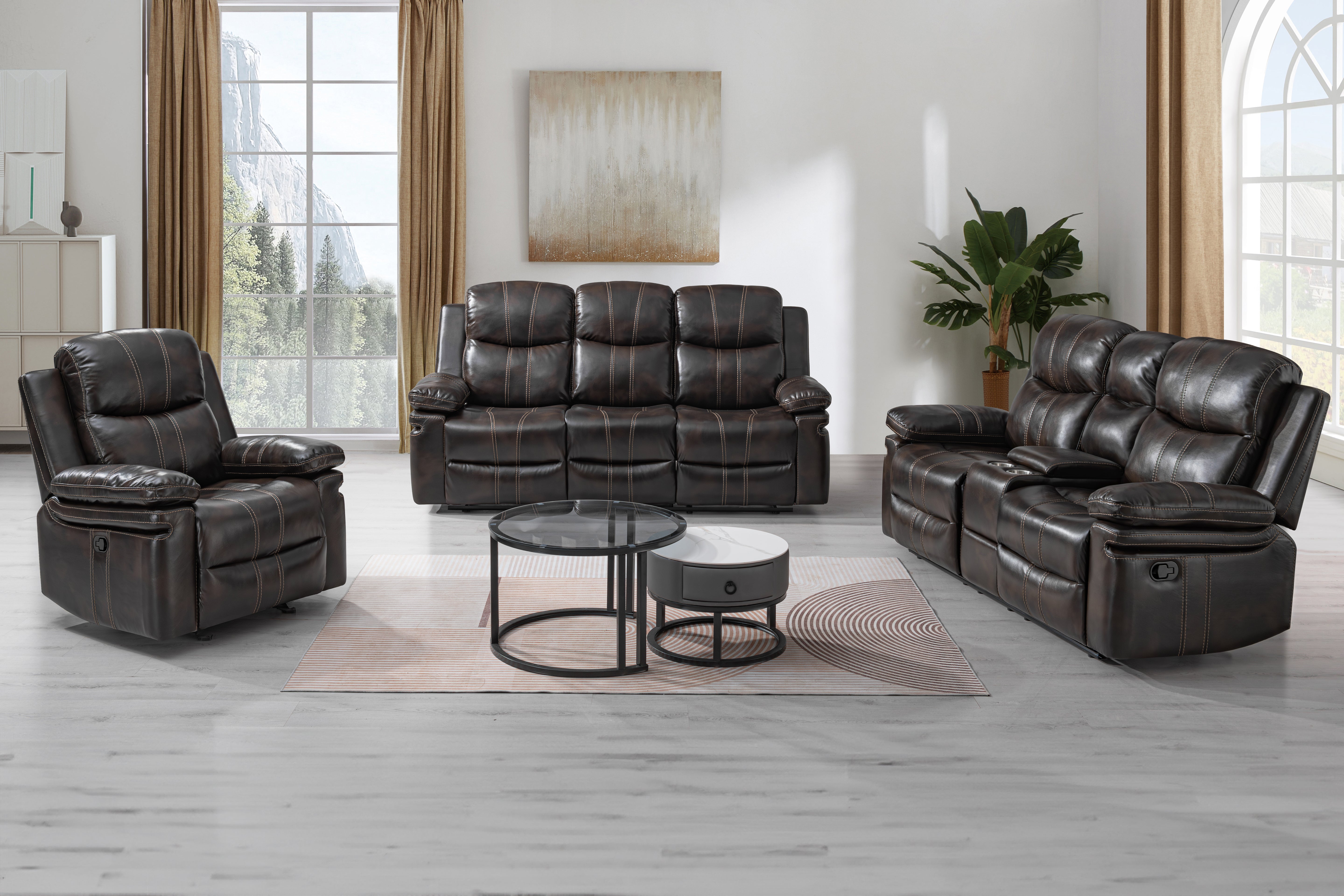 Kellen Manual Reclining Sofa and Loveseat Set