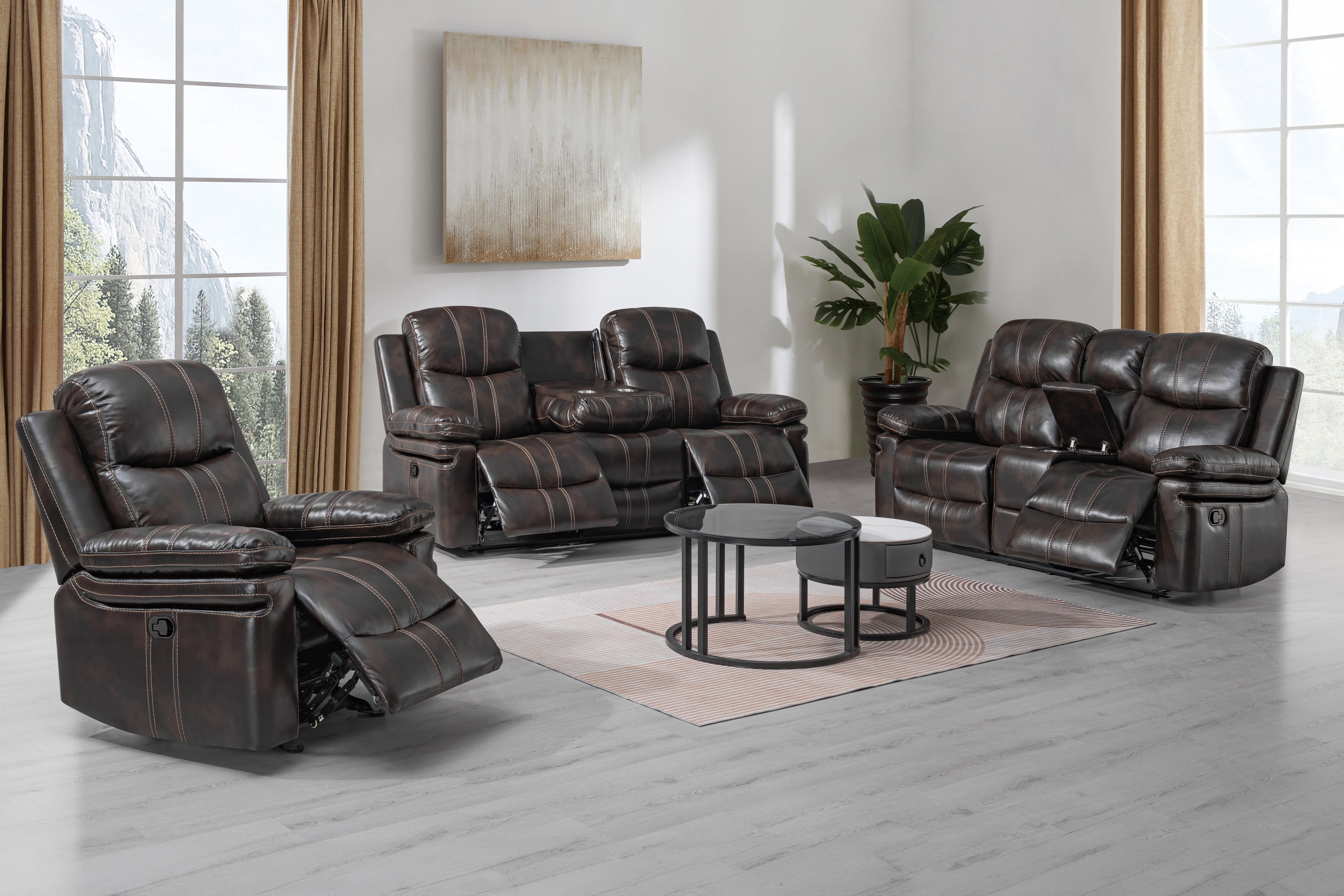 Kellen Manual Reclining Sofa and Loveseat Set