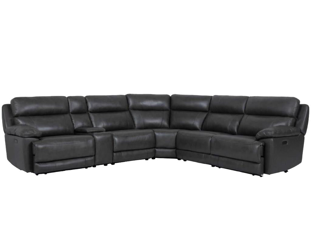 Madrid Granite  6pc Power Reclining Modular Sectional Sofa, genuine leather