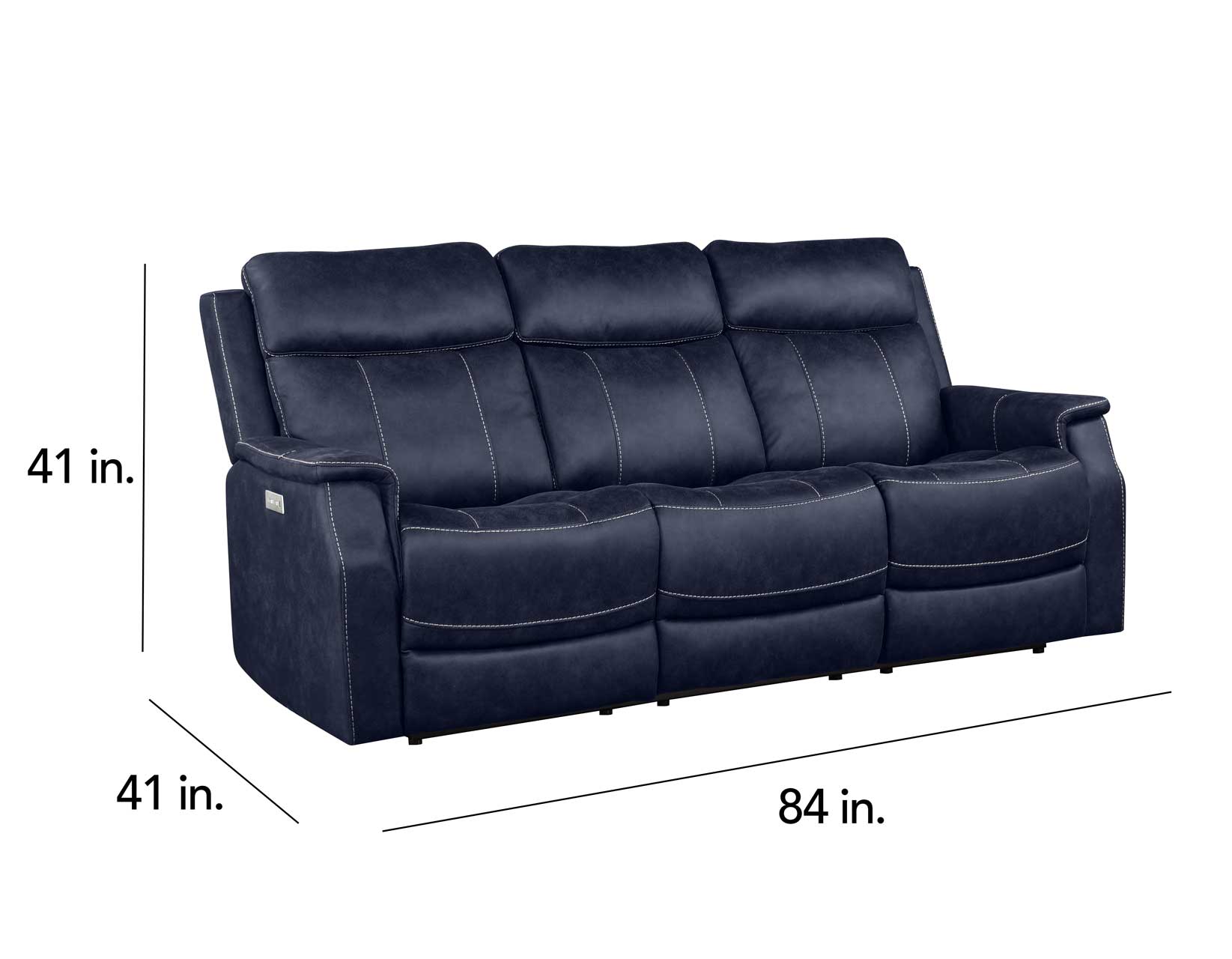Valencia 2-Piece Dual-Power Ocean Blue Reclining Set (Sofa, Loveseat)