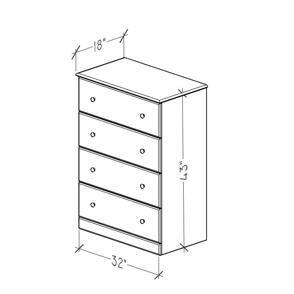 4-Drawer Chest 32"