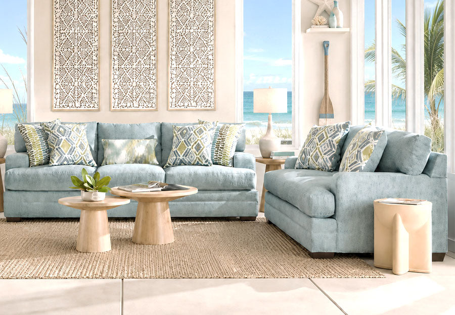 Charleston Mist Sofa and Loveseat Set