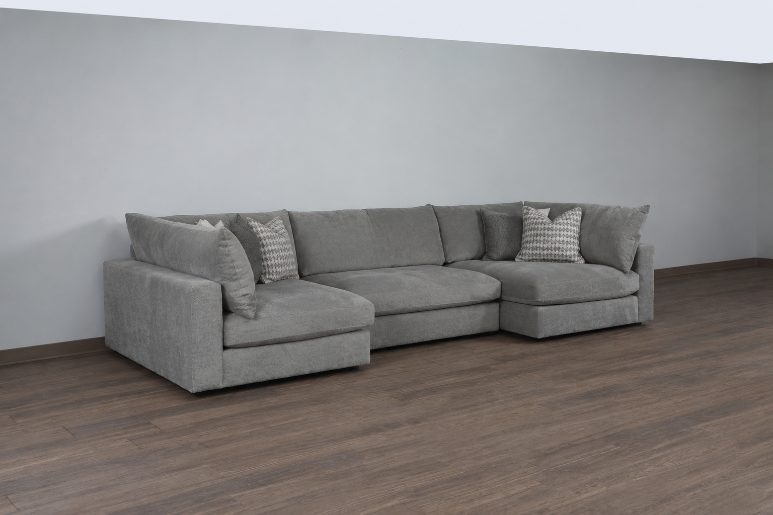 Dupree Platinum 3pc Sectional Sofa