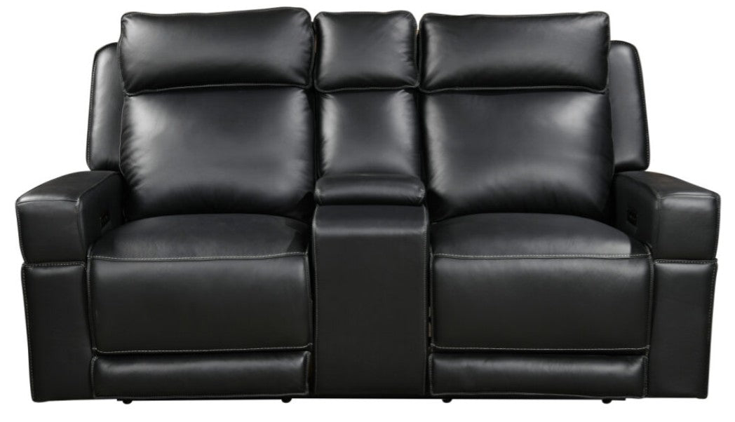 Valley Power Reclining Loveseat - Black Leather P2 Zero Gravity
