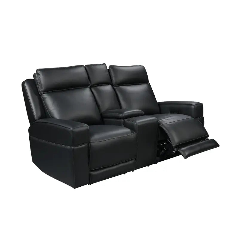 Valley Power Reclining Loveseat - Black Leather P2 Zero Gravity