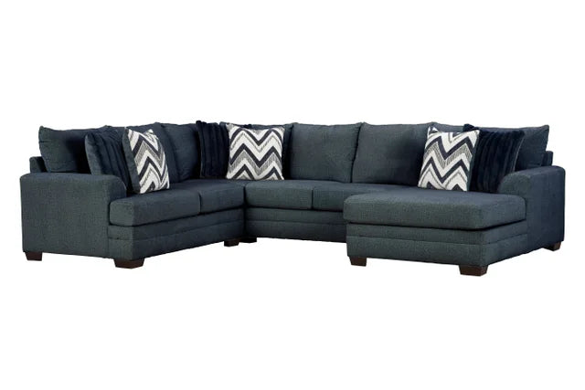 Pippa Navy 3-Piece Sectional Sofa