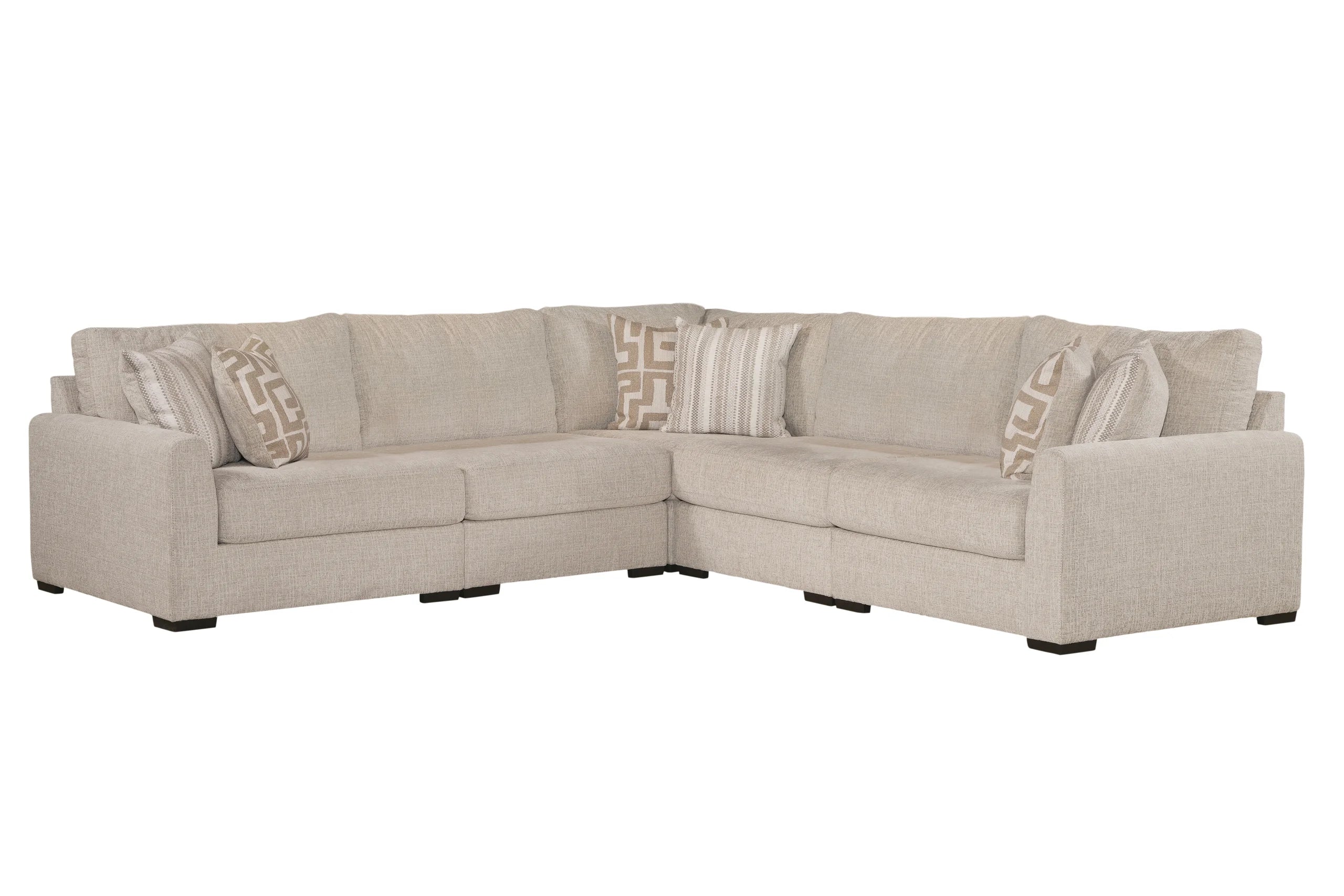 Harmont 5-Piece Camel Sectional Sofa with Ottoman